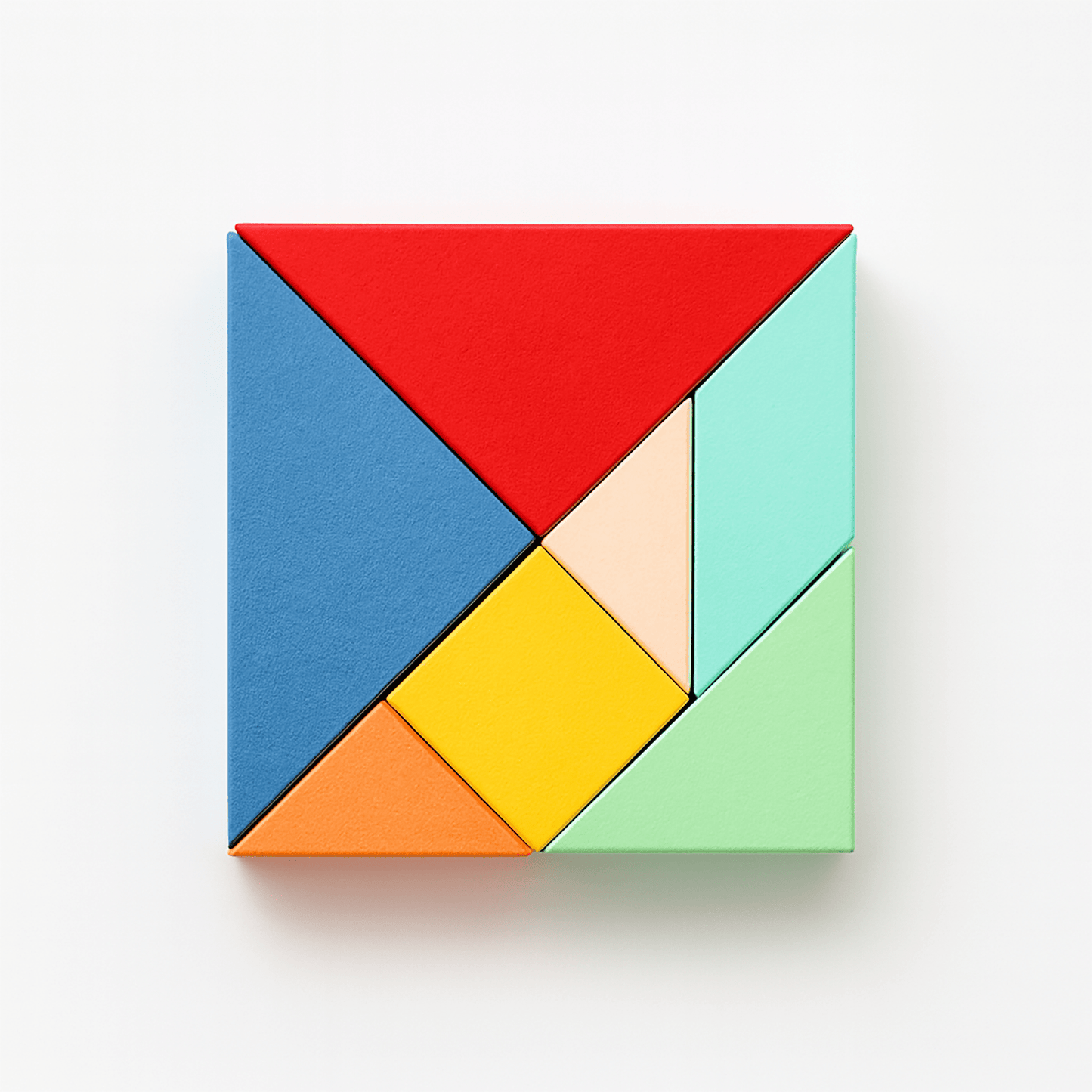 3D Tangram Paper Craft | Printable Geometric Puzzle (PDF)