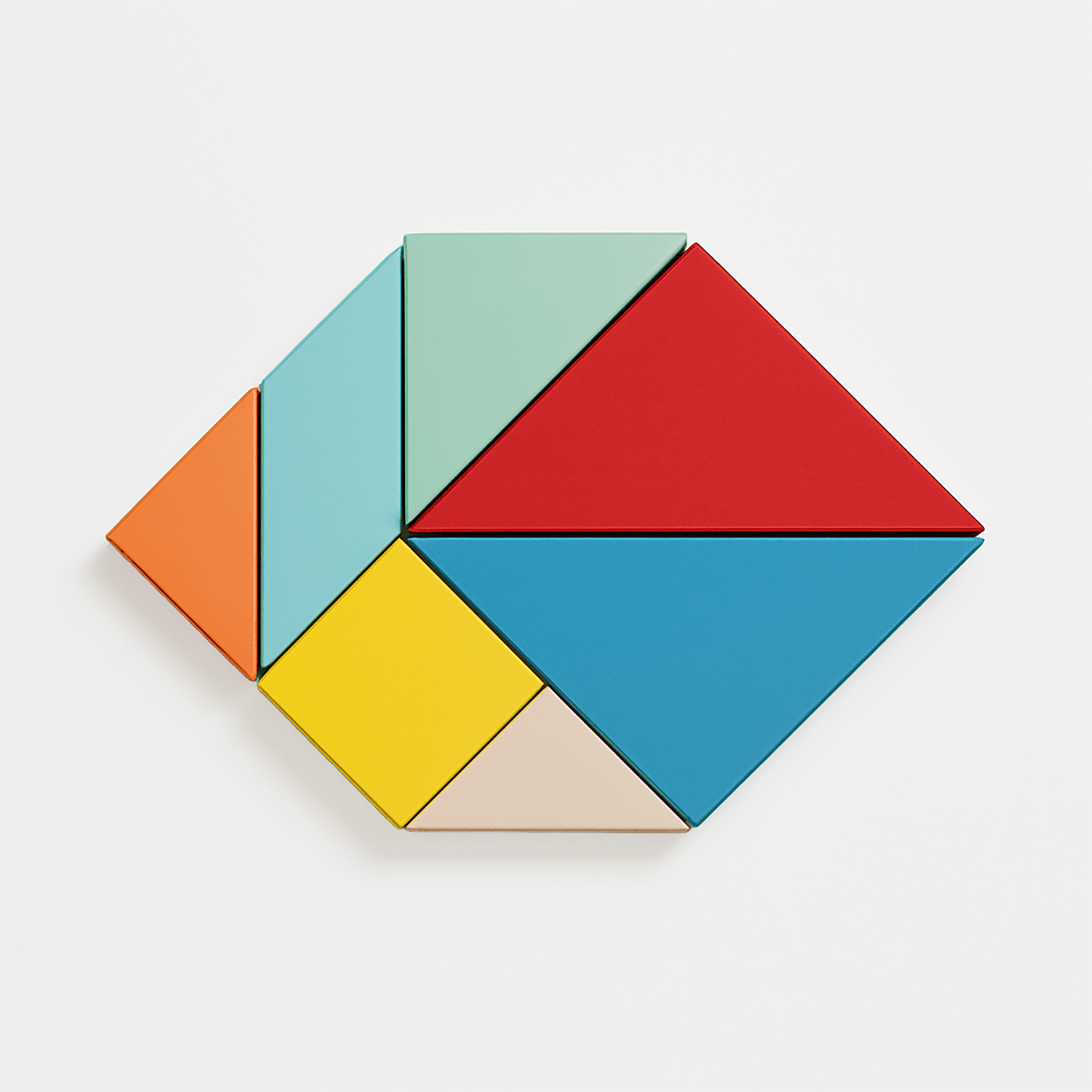 3D Tangram Paper Craft | Printable Geometric Puzzle (PDF)