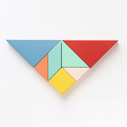3D Tangram Paper Craft | Printable Geometric Puzzle (PDF)