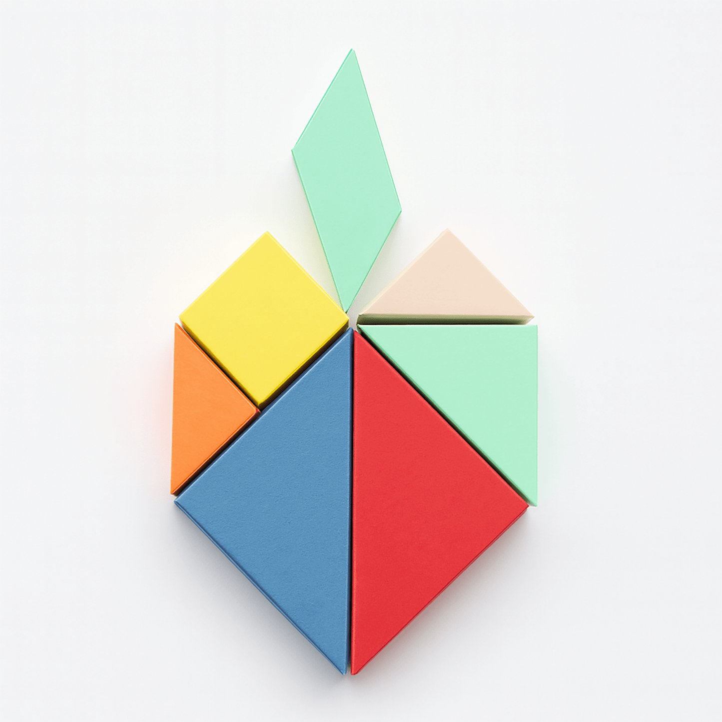 3D Tangram Paper Craft | Printable Geometric Puzzle (PDF)