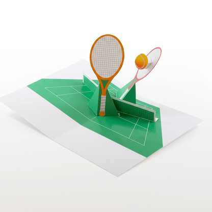 3D Tennis Pop-Up Card, DIY Coach Gift (PDF Template)
