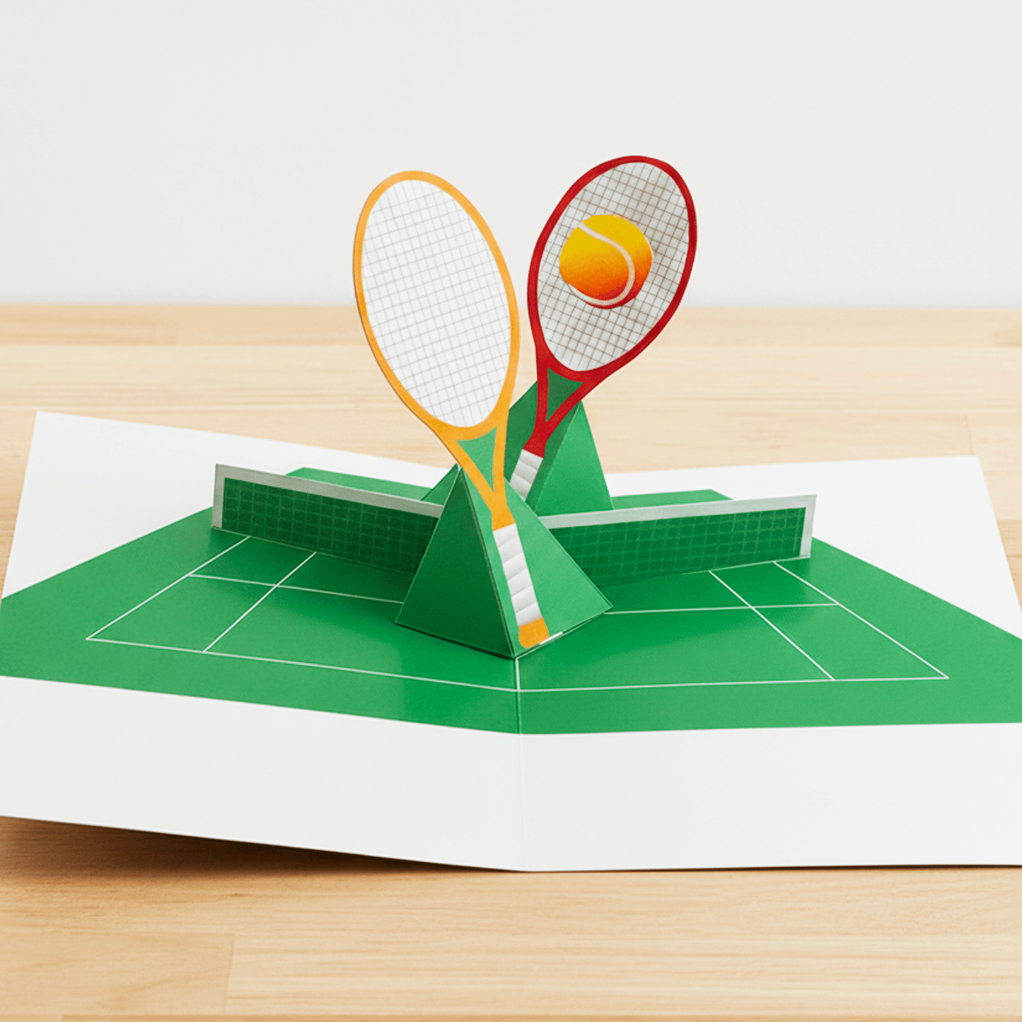 3D Tennis Pop-Up Card, DIY Coach Gift (PDF Template)