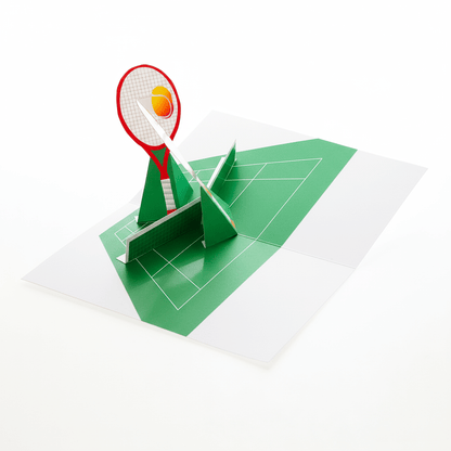 3D Tennis Pop-Up Card, DIY Coach Gift (PDF Template)