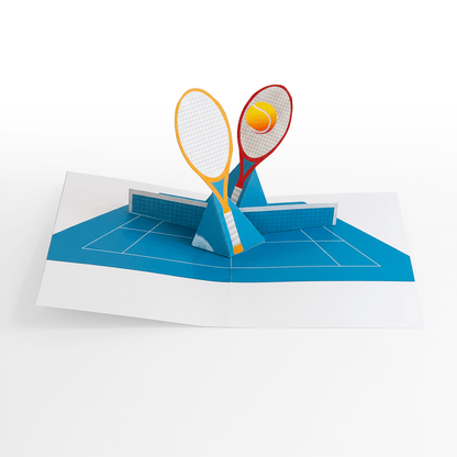 3D Tennis Pop-Up Card, DIY Coach Gift (PDF Template)