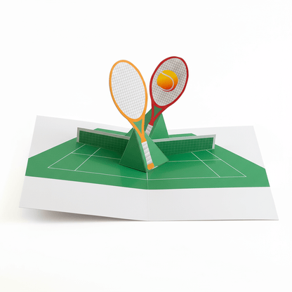 3D Tennis Pop-Up Card, DIY Coach Gift (PDF Template)