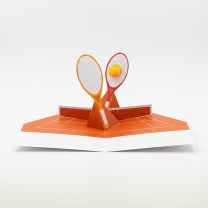 3D Tennis Pop-Up Card, DIY Coach Gift (PDF Template)