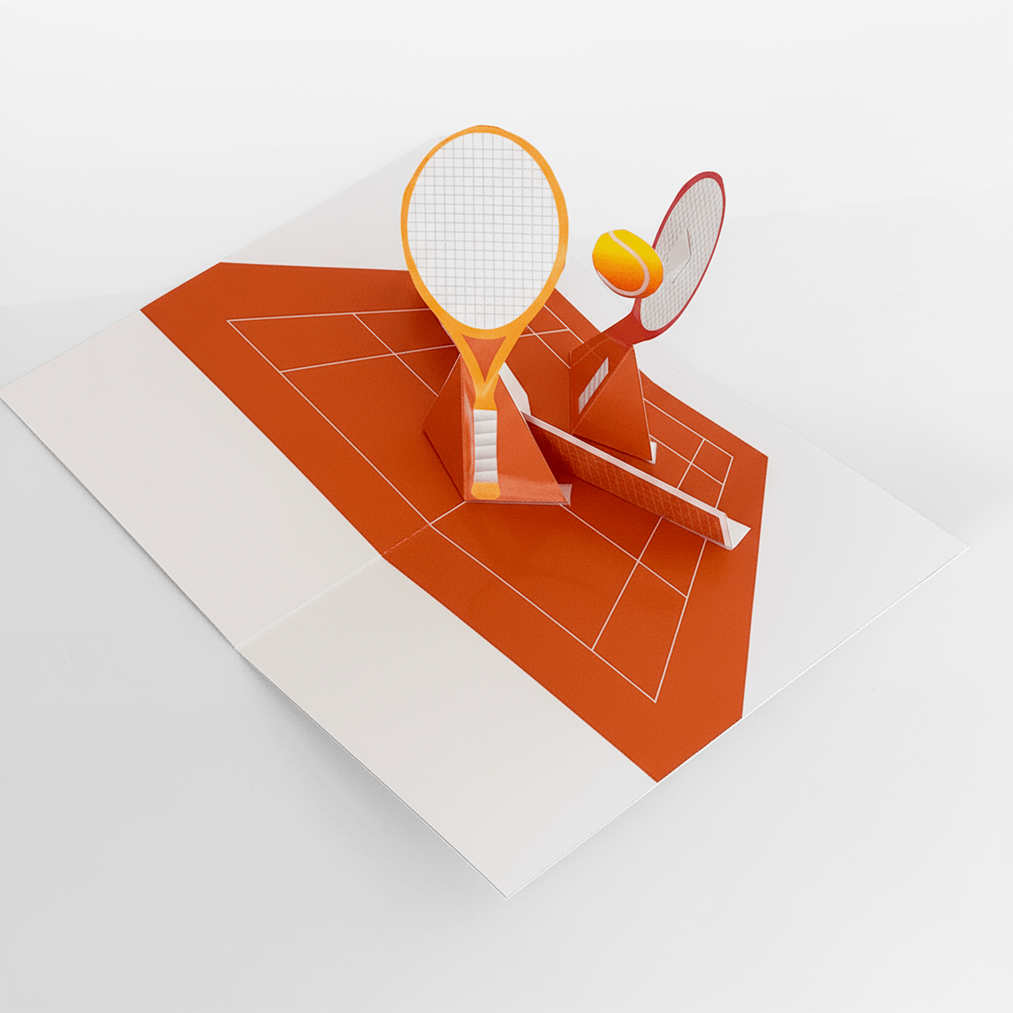 3D Tennis Pop-Up Card, DIY Coach Gift (PDF Template)