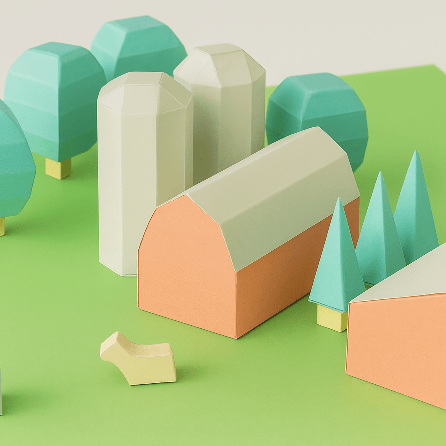 Printable Paper Farm Set • DIY Diorama Craft (PDF)