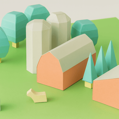 Printable Paper Farm Set • DIY Diorama Craft (PDF)