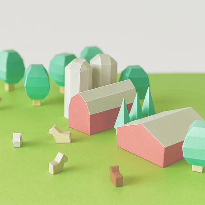 Printable Paper Farm Set • DIY Diorama Craft (PDF)