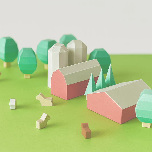Printable Paper Farm Set • DIY Diorama Craft (PDF)
