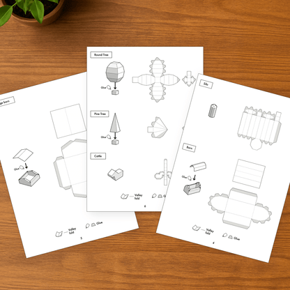 Printable Paper Farm Set • DIY Diorama Craft (PDF)
