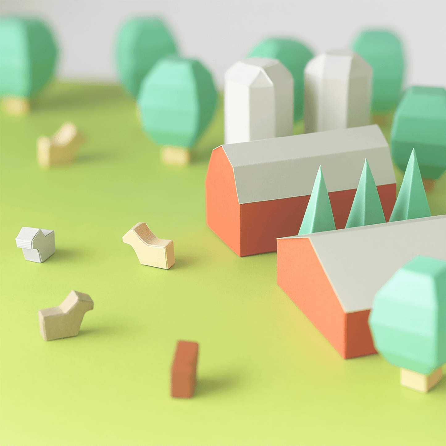 Printable Paper Farm Set • DIY Diorama Craft (PDF)