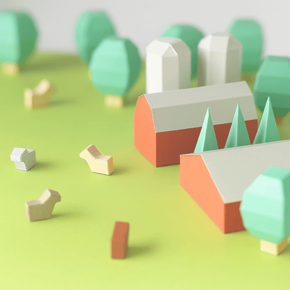 Printable Paper Farm Set • DIY Diorama Craft (PDF)