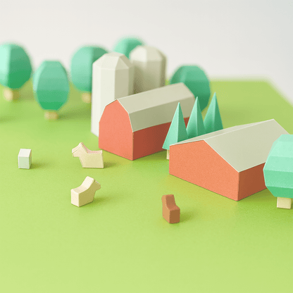 Printable Paper Farm Set • DIY Diorama Craft (PDF)
