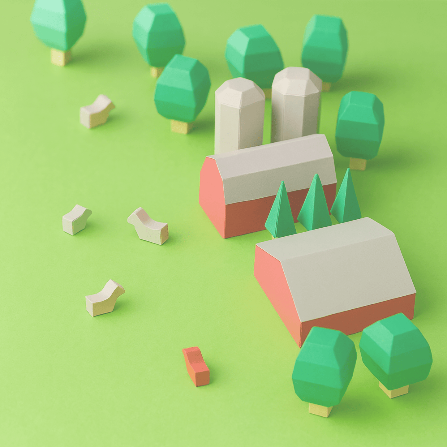 Printable Paper Farm Set • DIY Diorama Craft (PDF)