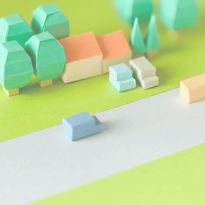 Tiny Street Set • Printable DIY Papercraft PDF • Tiny Houses, Mini Cars, Trees • Build a Diorama • Kids & Classroom Craft • 9 Templates Incl