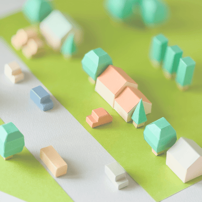Tiny Street Set • Printable DIY Papercraft PDF • Tiny Houses, Mini Cars, Trees • Build a Diorama • Kids & Classroom Craft • 9 Templates Incl