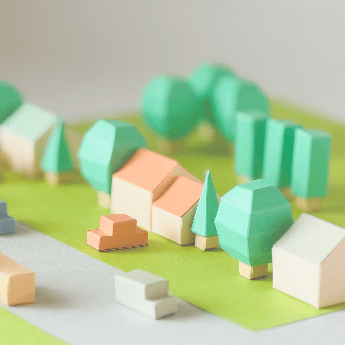 Tiny Street Set • Printable DIY Papercraft PDF • Tiny Houses, Mini Cars, Trees • Build a Diorama • Kids & Classroom Craft • 9 Templates Incl