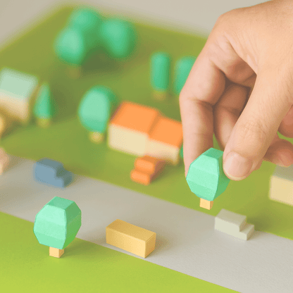 Tiny Street Set • Printable DIY Papercraft PDF • Tiny Houses, Mini Cars, Trees • Build a Diorama • Kids & Classroom Craft • 9 Templates Incl