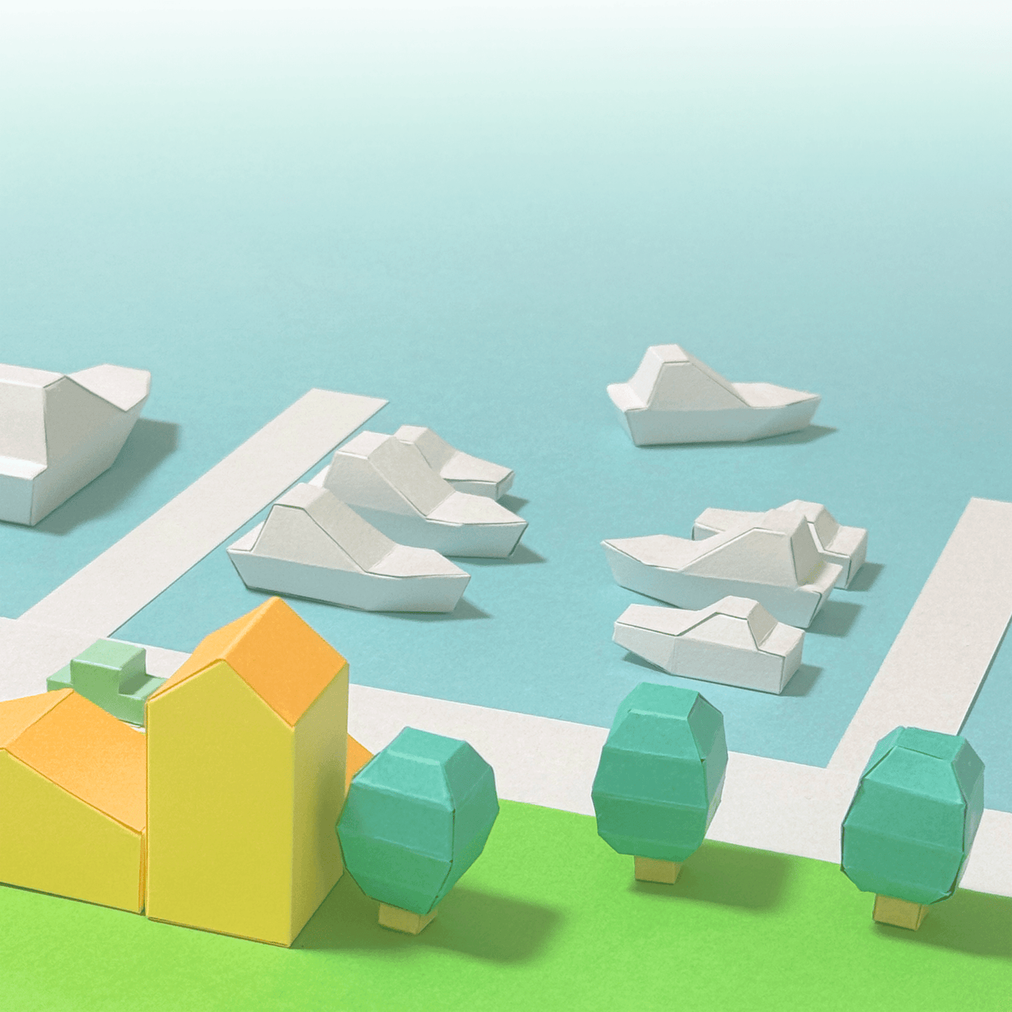 Tiny Marina Papercraft Set • Coastal Diorama DIY (Printable PDF)