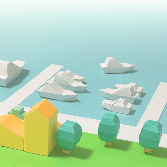 Tiny Marina Papercraft Set • Coastal Diorama DIY (Printable PDF)