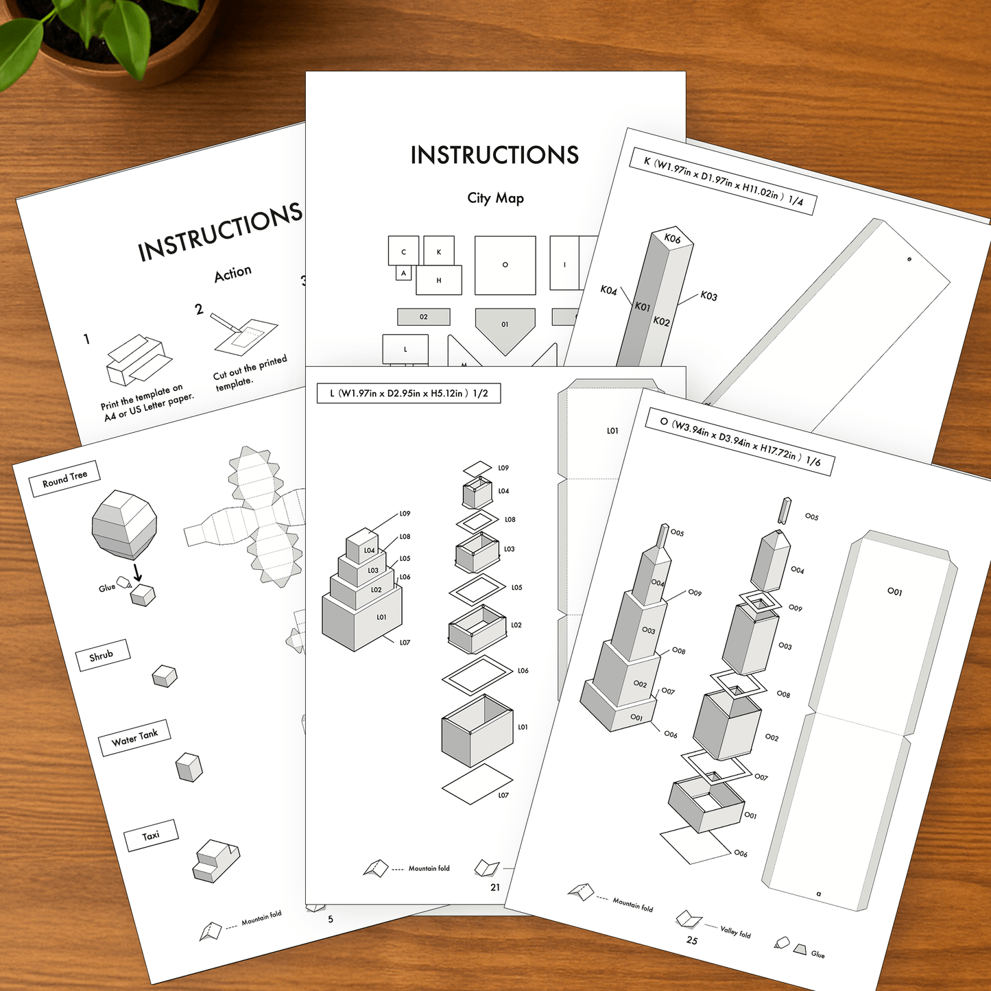 Printable Paper Cityscape • DIY Papercraft Diorama (PDF)