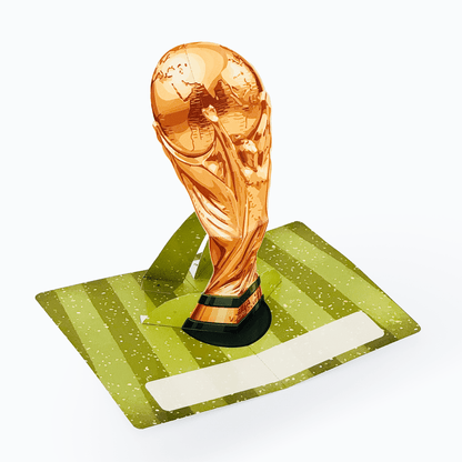 World Cup Trophy Pop-Up Card, 3D Soccer DIY Message, Football Fan Birthday (Digital Download)