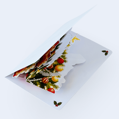 Christmas Tree Pop-Up Card Printable, 3D Holiday Card (PDF Template)