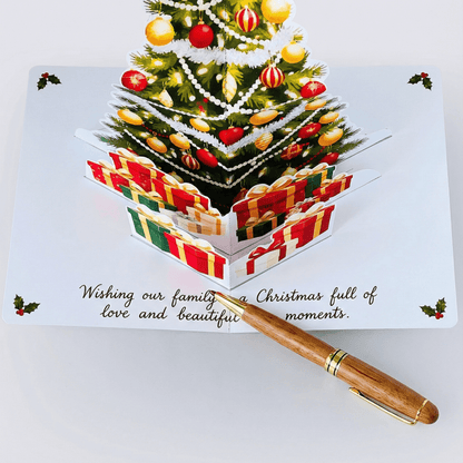 Christmas Tree Pop-Up Card Printable, 3D Holiday Card (PDF Template)