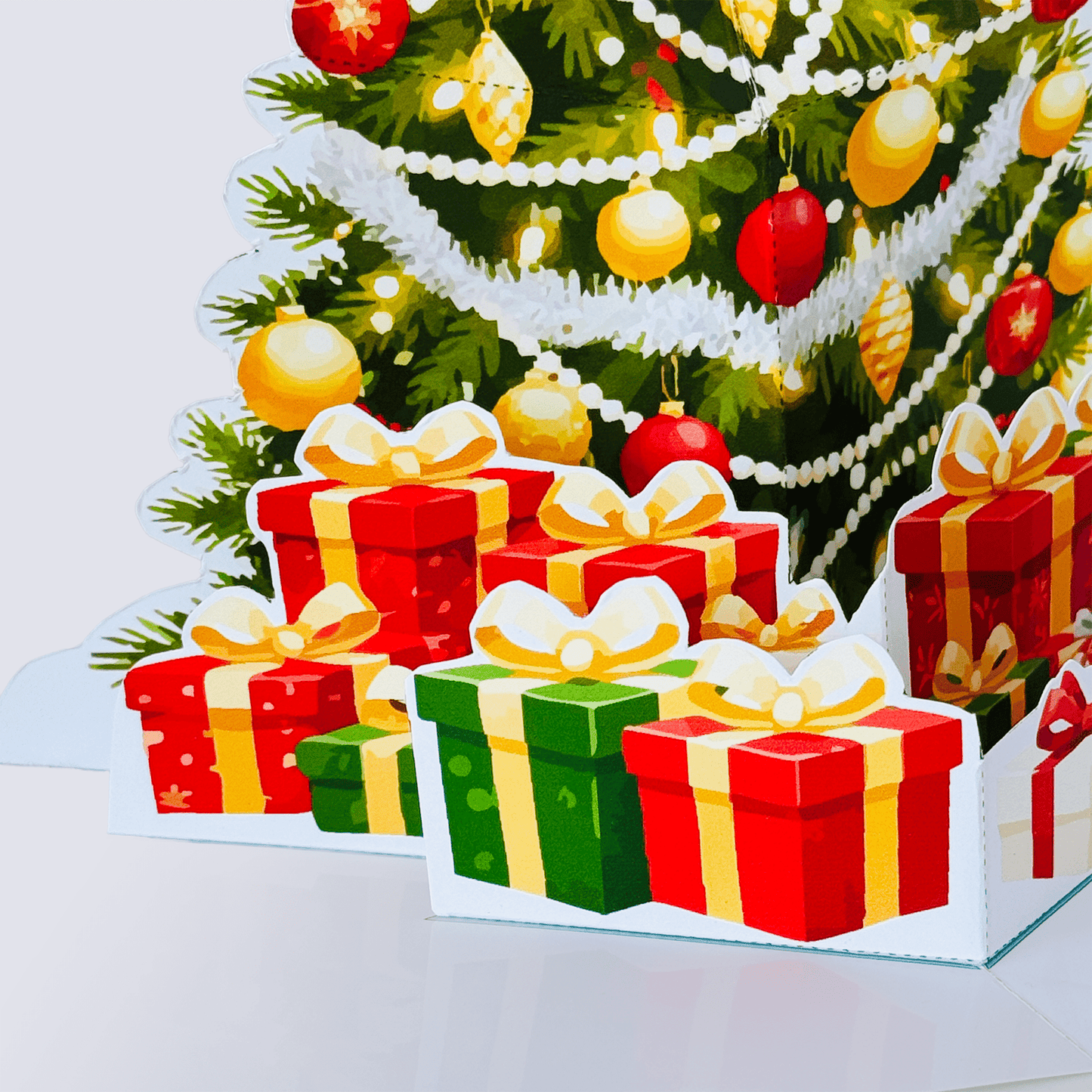 Christmas Tree Pop-Up Card Printable, 3D Holiday Card (PDF Template)