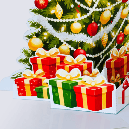 Christmas Tree Pop-Up Card Printable, 3D Holiday Card (PDF Template)