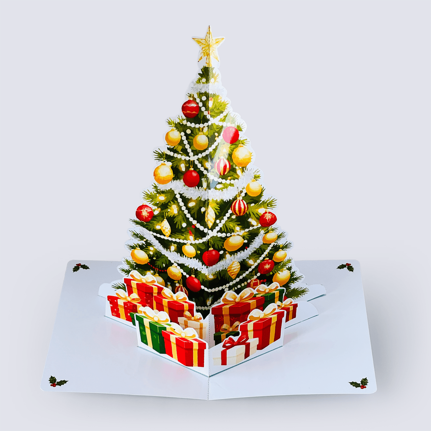 Christmas Tree Pop-Up Card Printable, 3D Holiday Card (PDF Template)