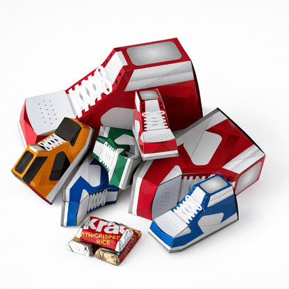 Basketball Sneaker Favor Box Papercraft, 12 Templates, Party Candy Box, 3 Sizes Printable | Digital Download PDF