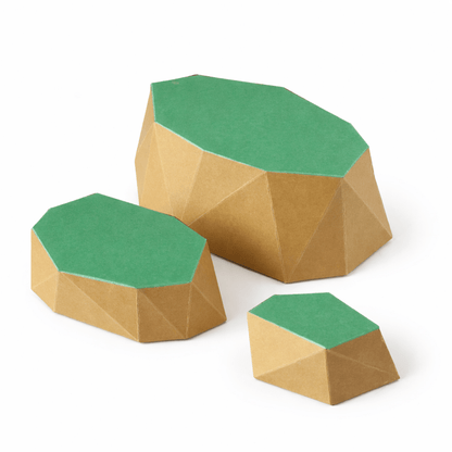 Printable Papercraft Terrain Set: Miniature Diorama, Kids Craft (PDF Pattern