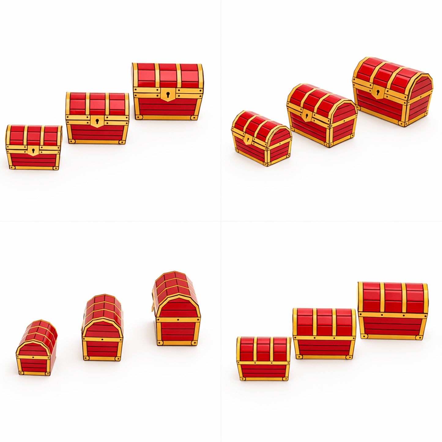 Treasure Chest Treat Box Bundle PDF Download | 12 Printable Papercraft Templates