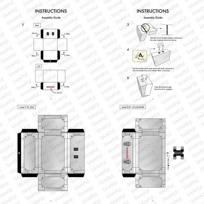 Aluminum Trunk Favor Box Papercraft Template | Secret Case Party Candy Storage (PDF Download)