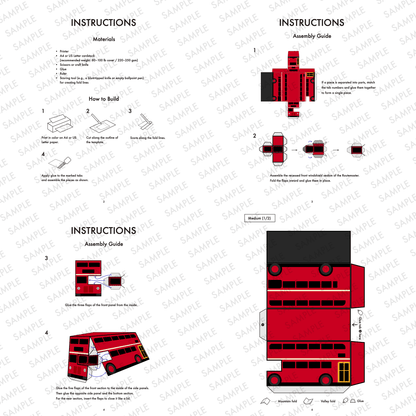 Double Decker Bus Favor Box Template – Routemaster Style Treat Holder (Digital Download)