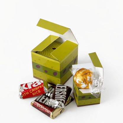 Cube Cake Favor Box Papercraft, Printable PDF Treat Gift Party Template Set | Digital Download