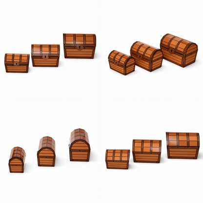 Treasure Chest Treat Box Bundle PDF Download | 12 Printable Papercraft Templates
