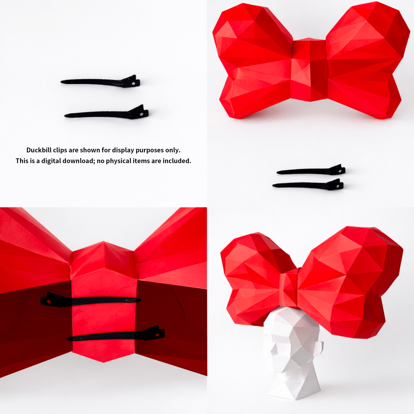 Giant Bow Headpiece Papercraft Huge Party Prop DIY Wearable PDF Template Download Printable Costume