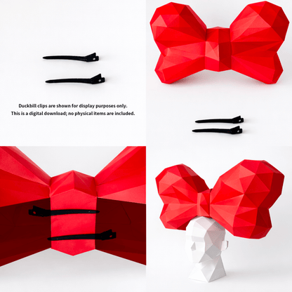 Giant Bow Headpiece Papercraft Huge Party Prop DIY Wearable PDF Template Download Printable Costume