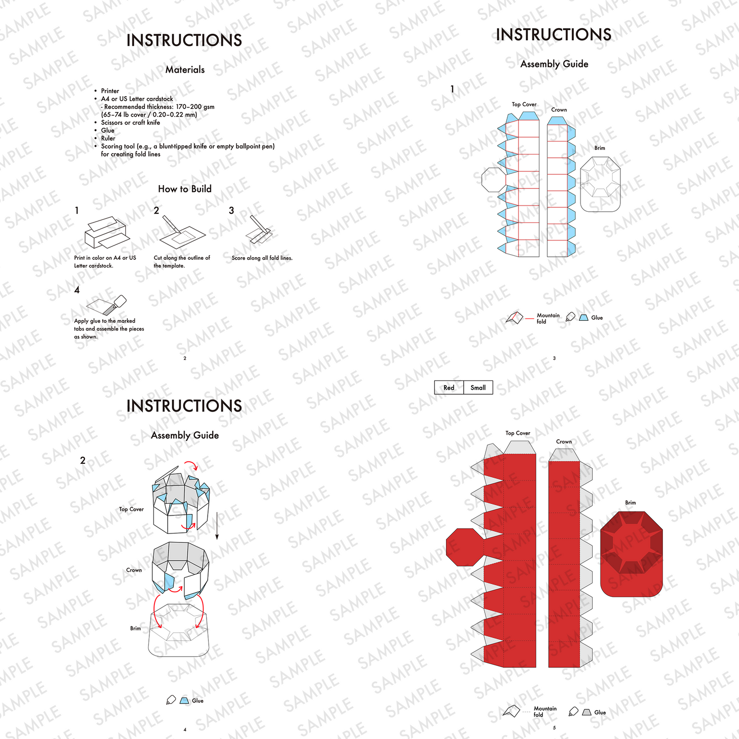 Printable Cap Favor Box Template | 3 Sizes, 4 Colors (Digital Download)