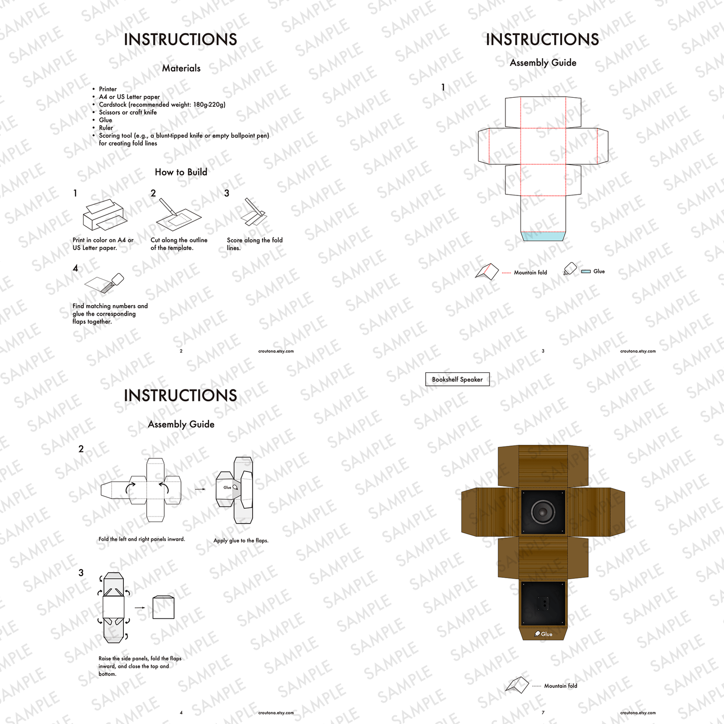 Printable Speaker Treat Box Nesting Set Papercraft Party Favor Audio Gift DIY Template