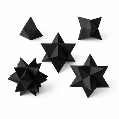3D Star Polyhedron Papercraft Set Geometric Sculpture DIY Math Model Printable Template PDF Download