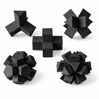 3D Geometric Paper Models Printable Template Set Modular Polyhedron Shapes DIY Craft Decor | Digital Download PDF