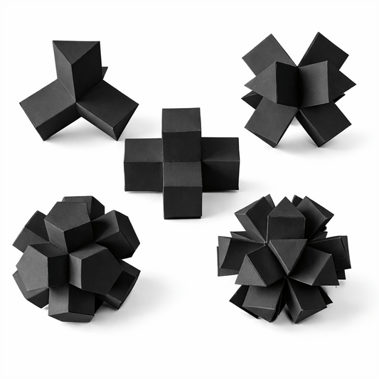 3D Geometric Paper Models Printable Template Set Modular Polyhedron Shapes DIY Craft Decor | Digital Download PDF