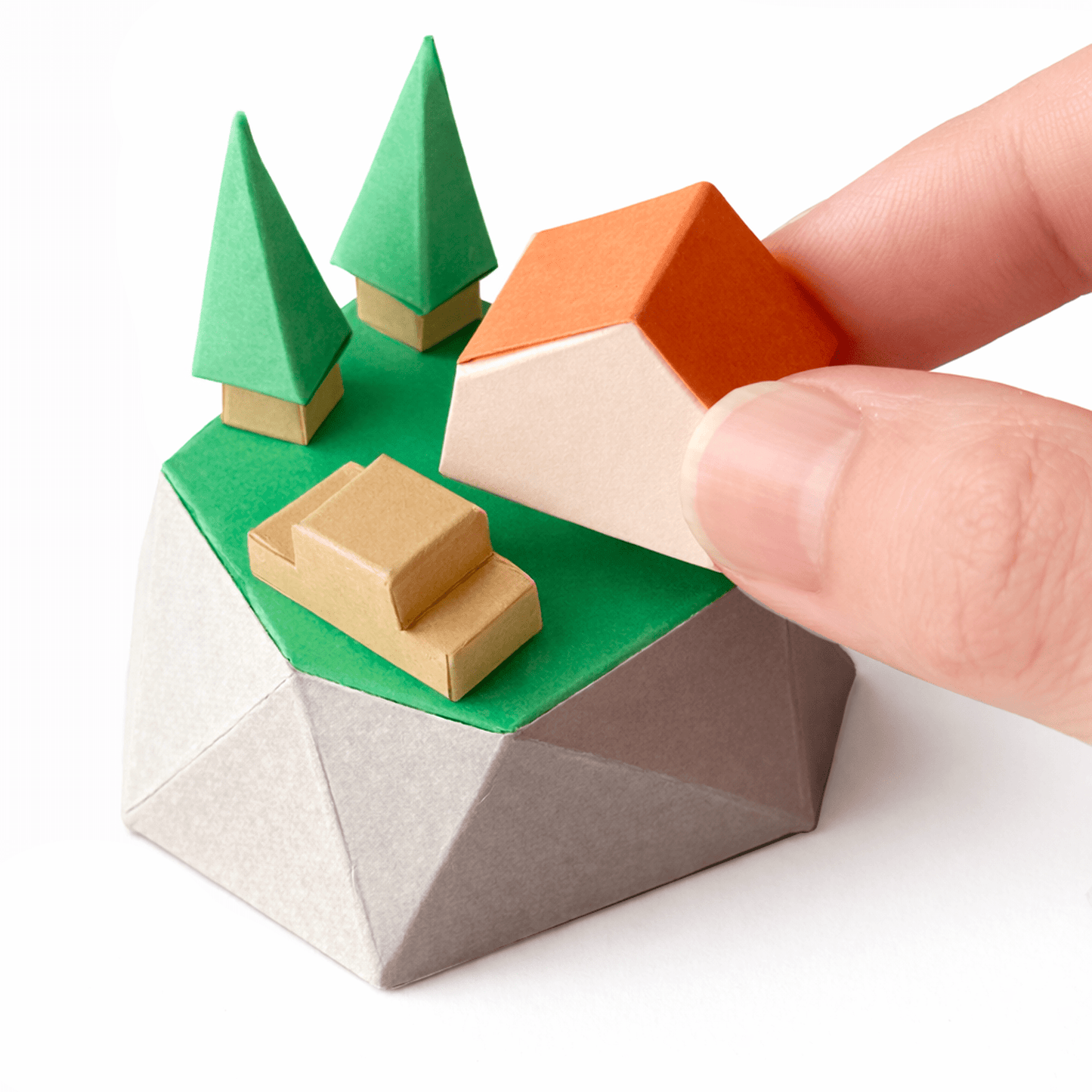 Tiny Islands Set Printable Papercraft PDF Ocean Diorama Boats Houses Trees Miniature Craft
