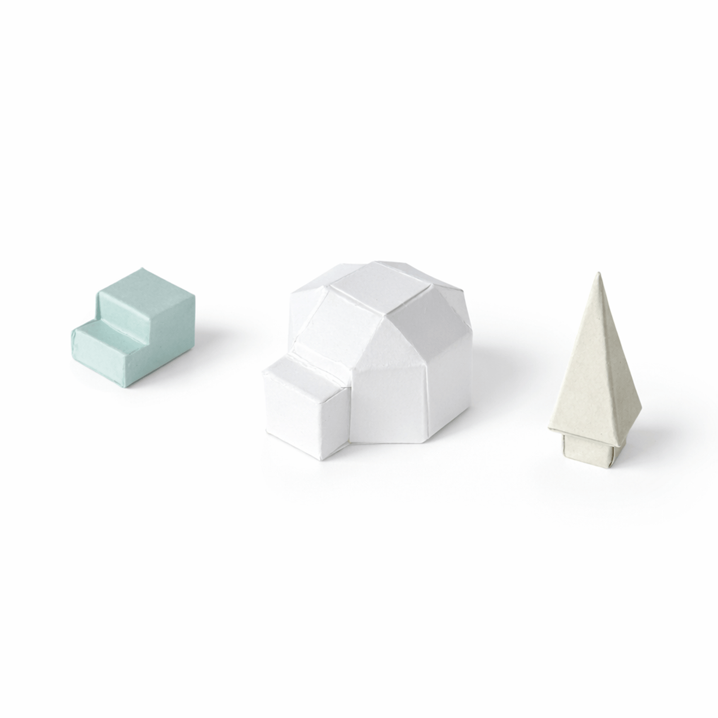 Tiny Icebergs Set Printable Papercraft PDF Polar Arctic Diorama Animals Igloo Miniature Craft Model