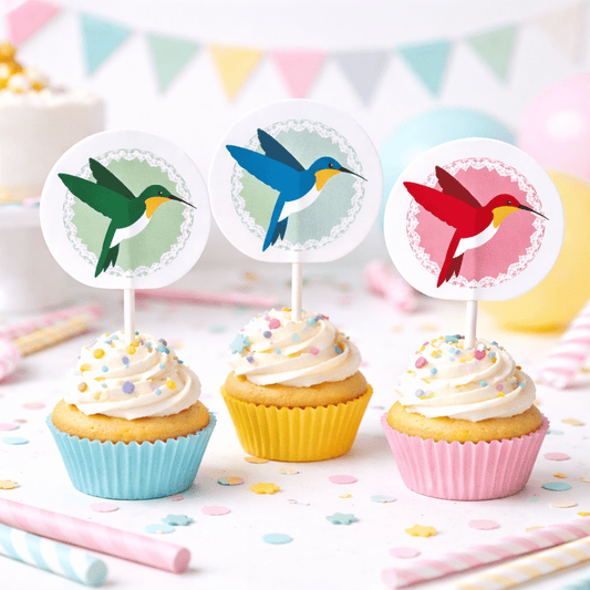 Hummingbird Cake Topper with Flapping Wings, Interactive Flip Animation, Printable PDF | Digital Download PDF
